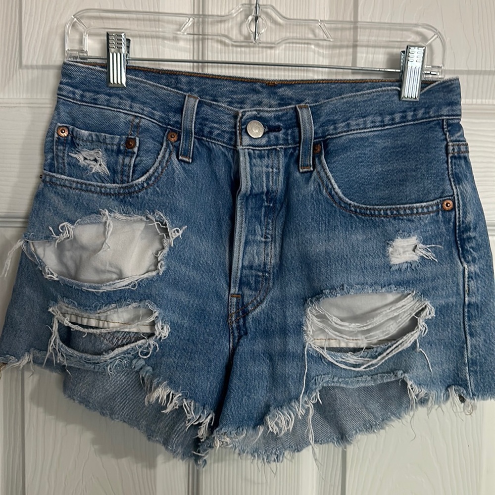 Levi's distressed shorts